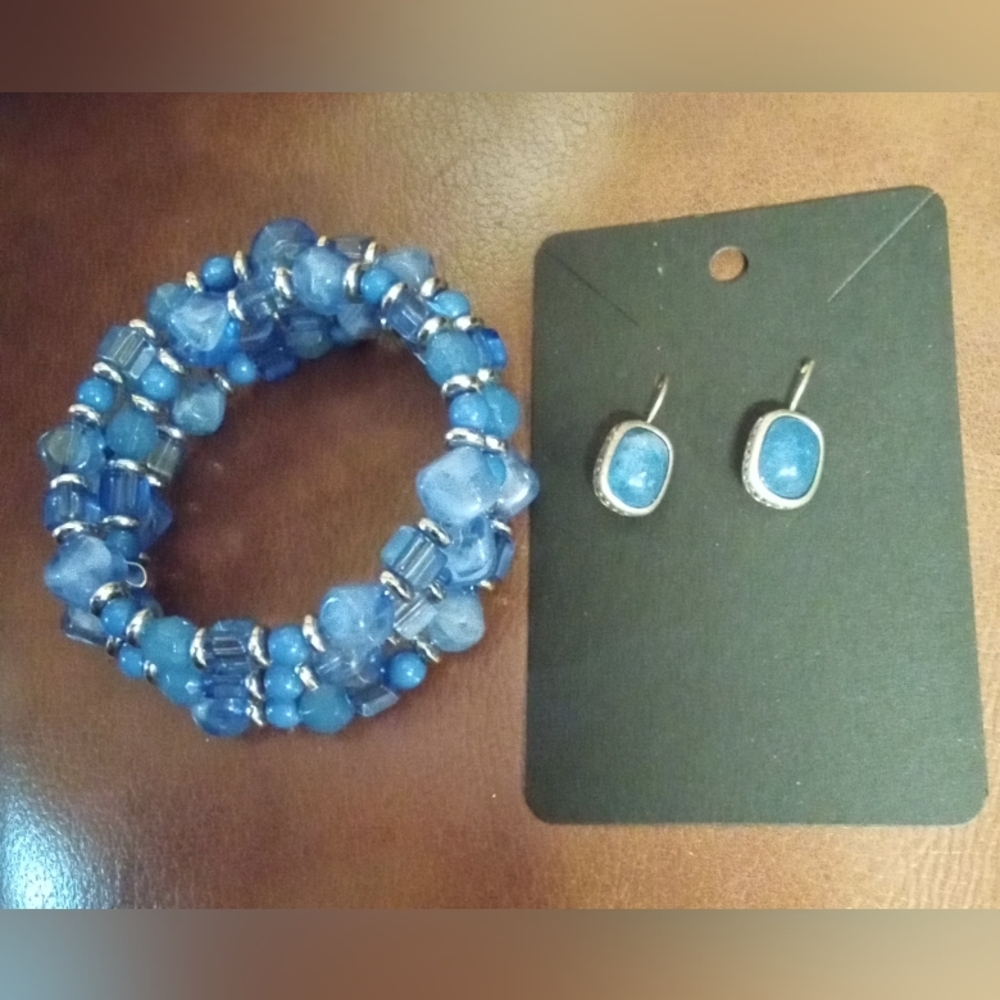 Beaded Bracelet and Earring Set